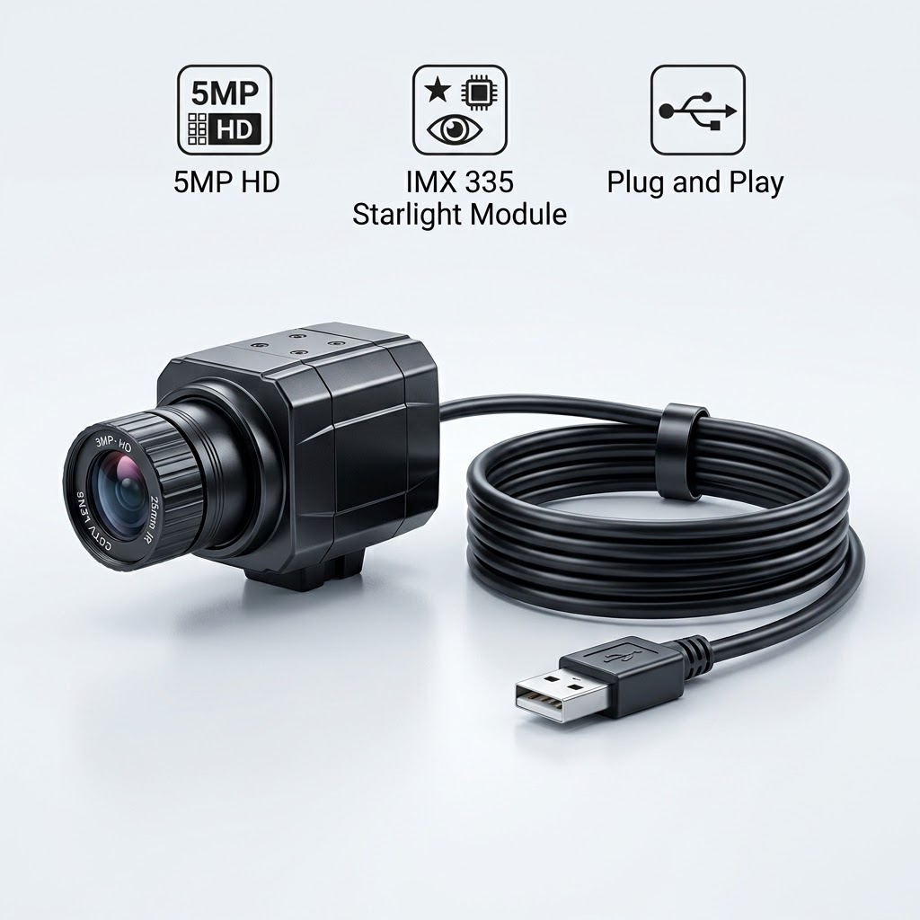 Pi Camera Cable - Cámara USB IMX335 de 5MP/1080P, lente
