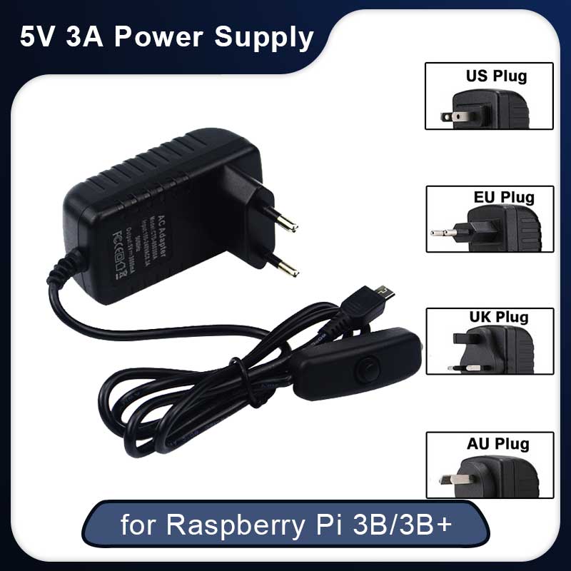 Pi Power Supply - 5V 3A Raspberry Pi 3 Modelo